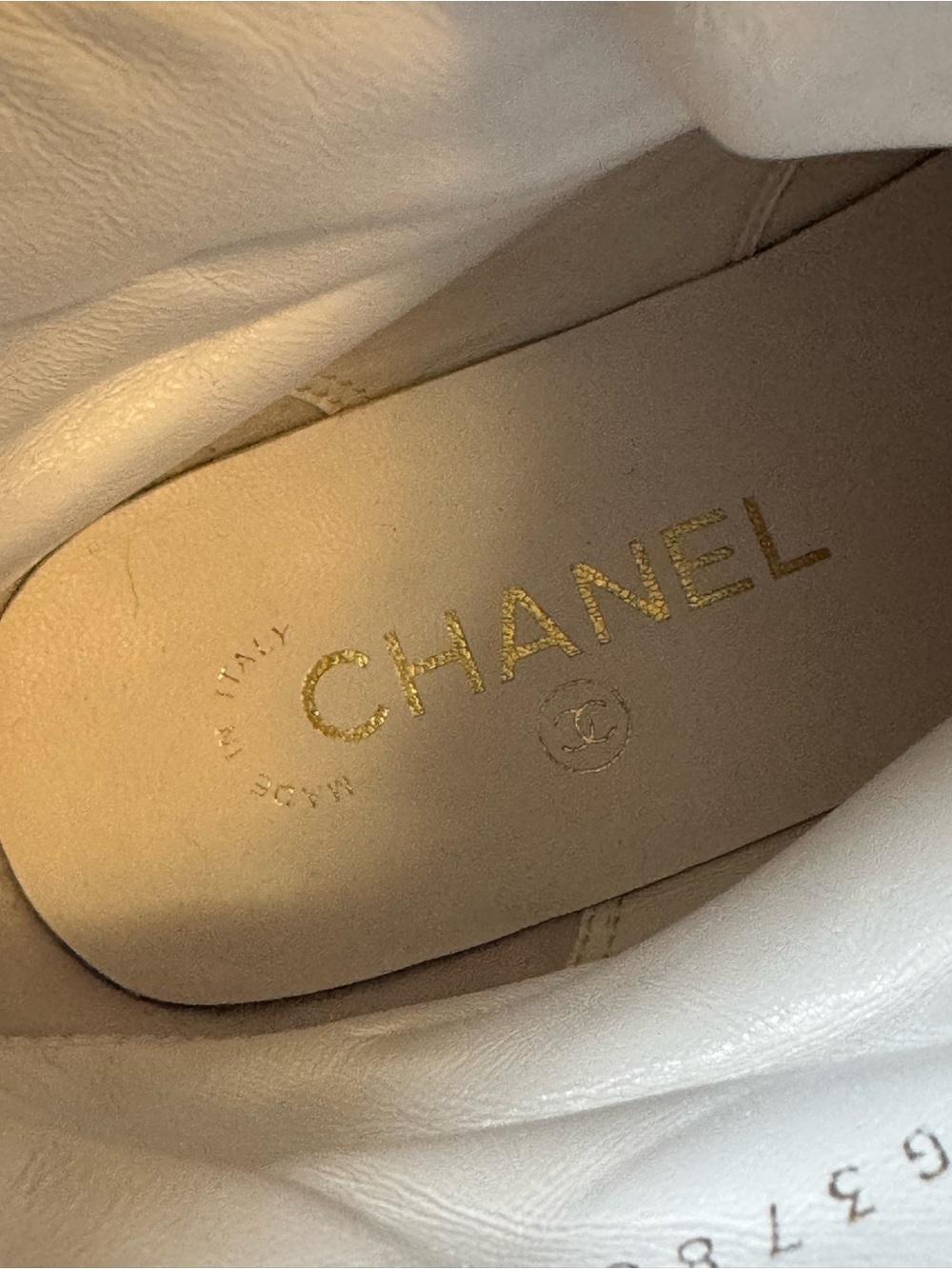 CHANEL Grey black Leather Lace-Up Boots with Black Cap Toe and Gold Logo Strap - Picture 13 of 16
